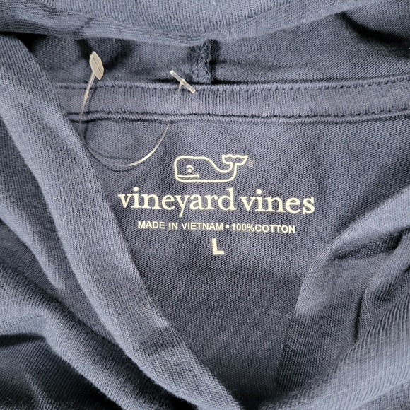 Vineyard Vines Long Sleeve Hoodie T-Shirt Mens Large Navy Flag Patriotic Whale - Picture 2 of 9